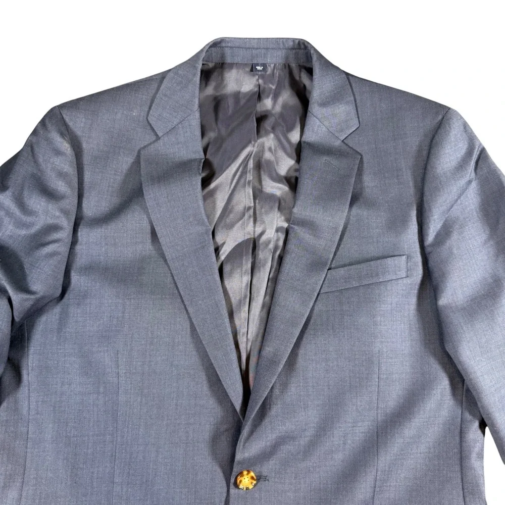 J.Crew Thompson Classic Fit Suit 42L 33x32 Navy Blue Wool Two Piece Mens